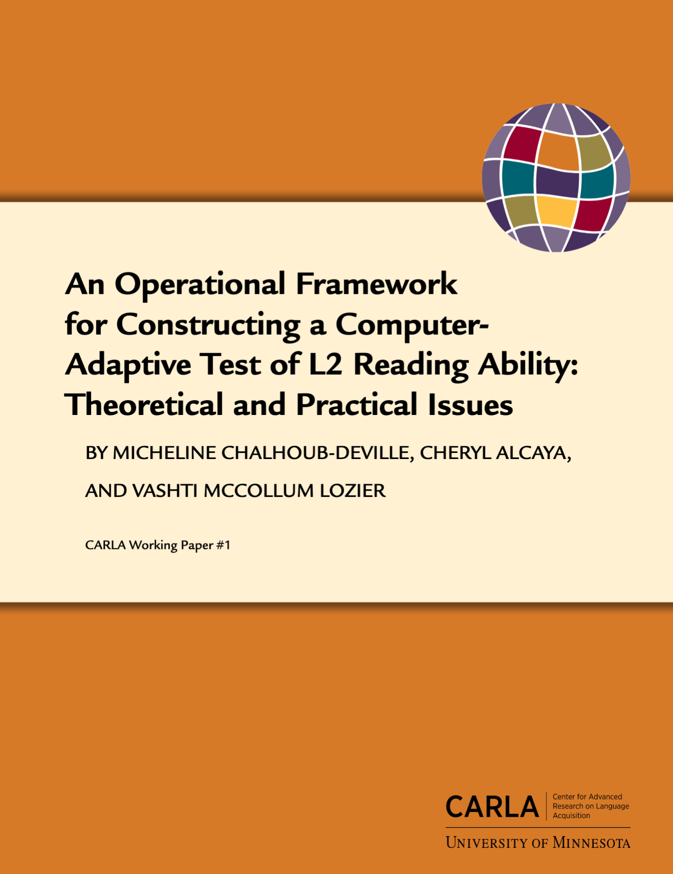 An Operational Framework for Constructing a computer-Adaptive Test of L2 Reading Ability