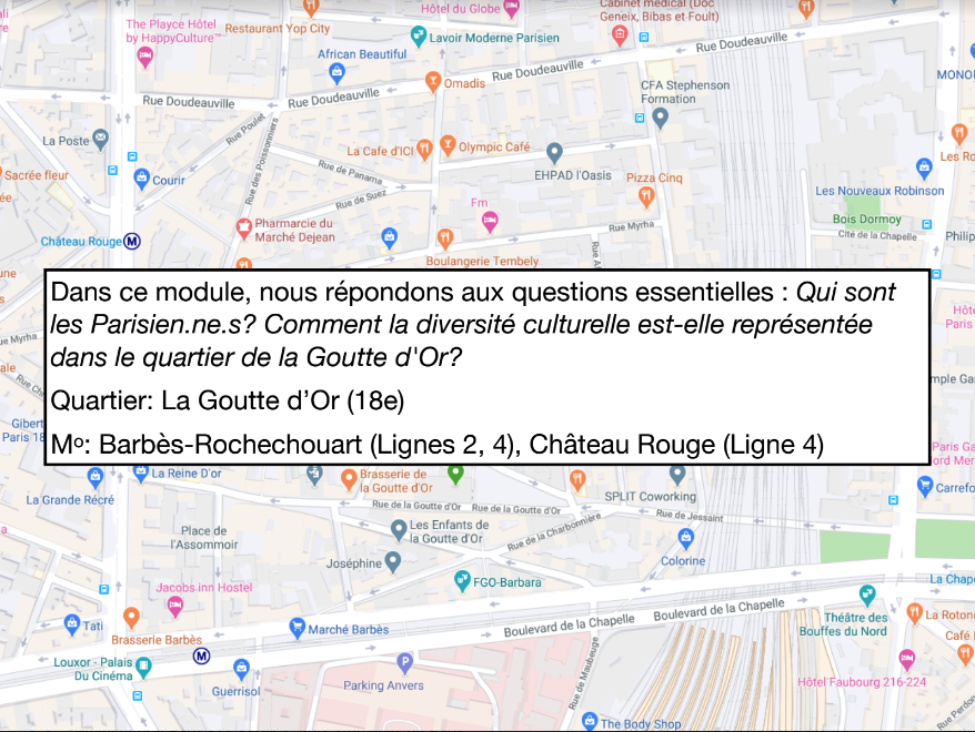 巴黎地图的截图与单元的基本问题