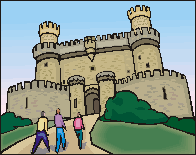 三个人走进城堡
